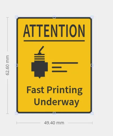 attention fast printing sign