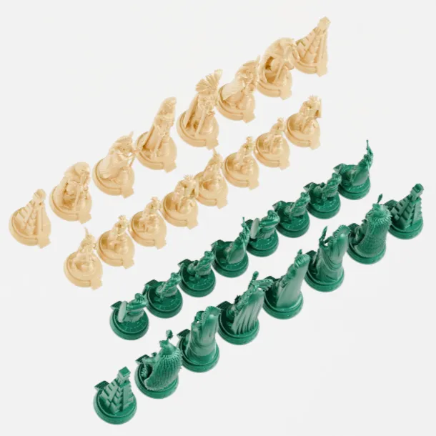 Historical Mayan Empire Chess Set 3MF - STL-4