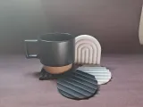 Geometric Coaster with Stripes – Elegance and Functionality-2
