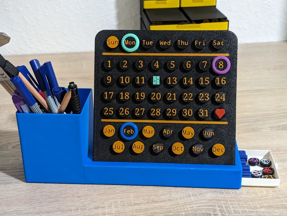 Aanpasbare kalender en bureau-organizer