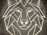 Wolf for wall wallart - low poly-1