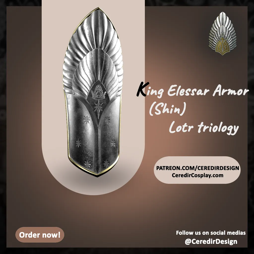 Aragorn King Ellessar Shin Armor lord of the rings 3D DL
