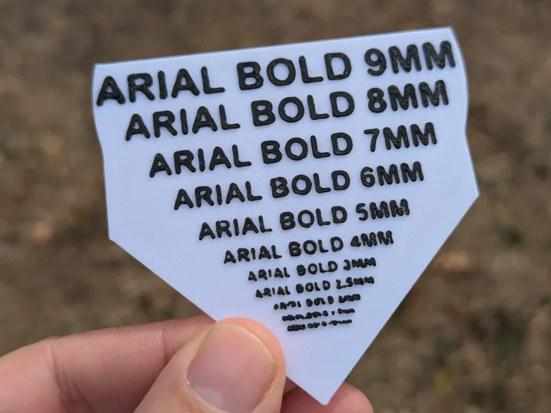 K2 Plus 0.4 nozzle multi color text size test print