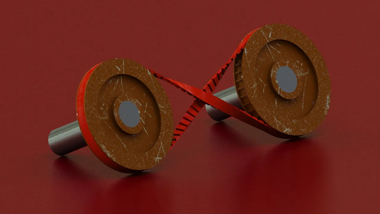 Test Models STL Download - Twisted Timing Belt with Pulleysby Furqan03