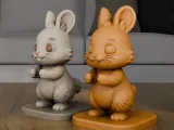 Cute Bunny STL 3D Print Model Rabbit Figurine-1