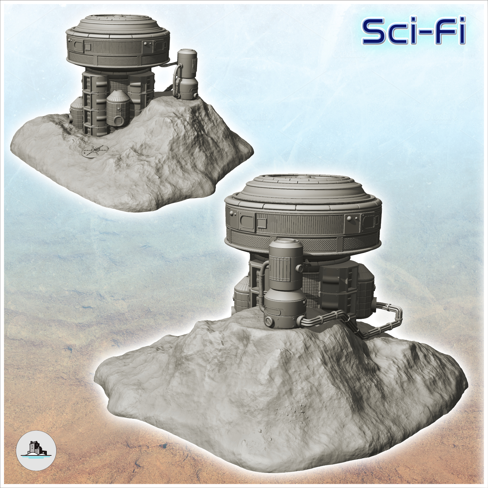 Energy sensor on rock - Terrain Scifi Science fiction SF | 3D models ...