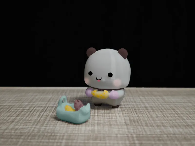 Couple Bear-Gnawing on corn_Yier