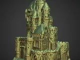 Christmas Village Lighted Castle with LED Wrap Around Pole-3