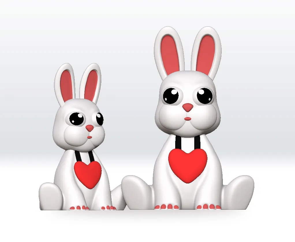 Bunny Love Easter STL file 3D Model, 3mf file Character