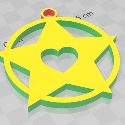 A star with heart for your Christmass tree