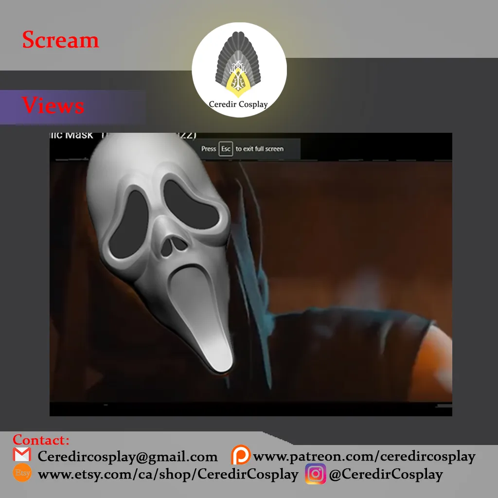 Ghostface Mask Scream Mask new version 3d digital download