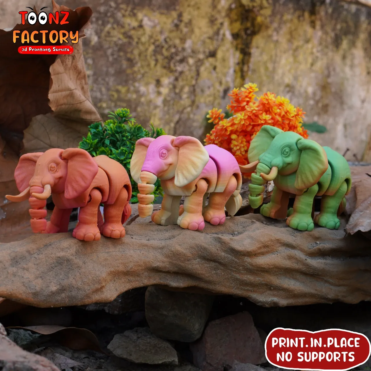 PRINT IN PLACE CUTE FLEXI ELEPHANT