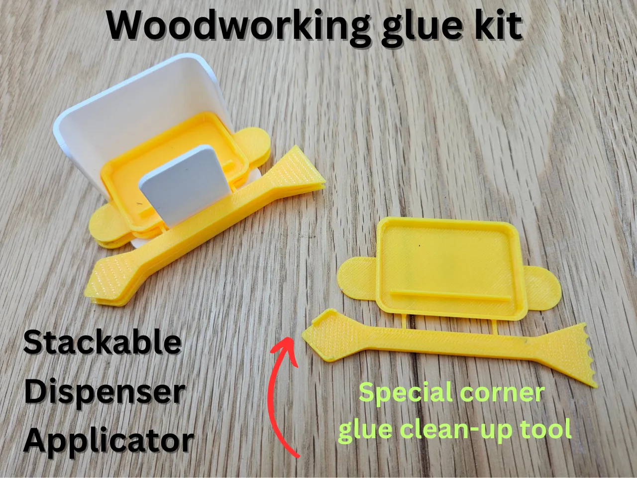 WOODWORKING GLUE KIT - Corner glue clean-up tool
