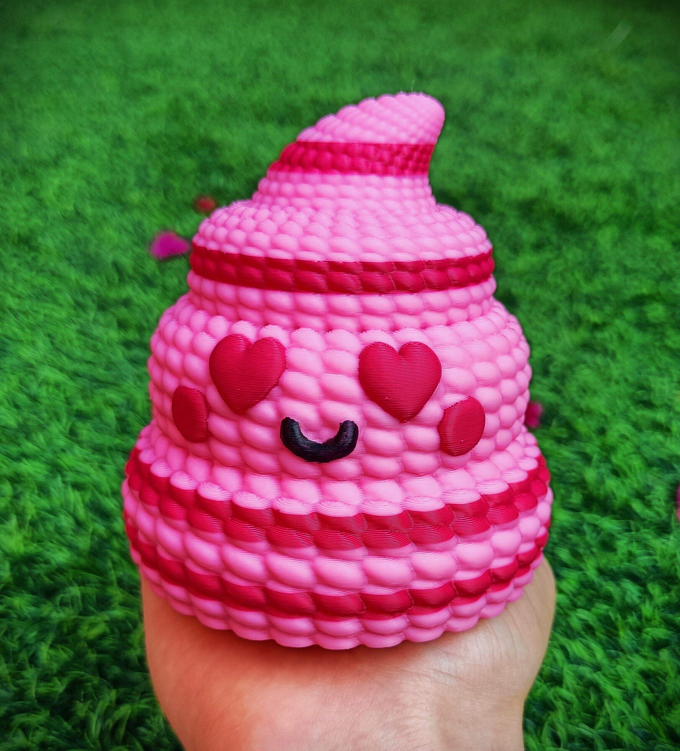 Poop Love - Valentine's Day multicolor knitted container