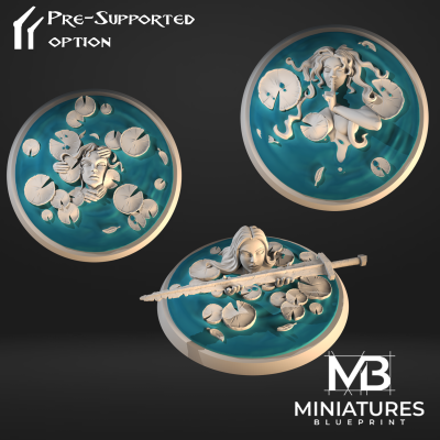 Water Nymphs 50mm Bases 3d model