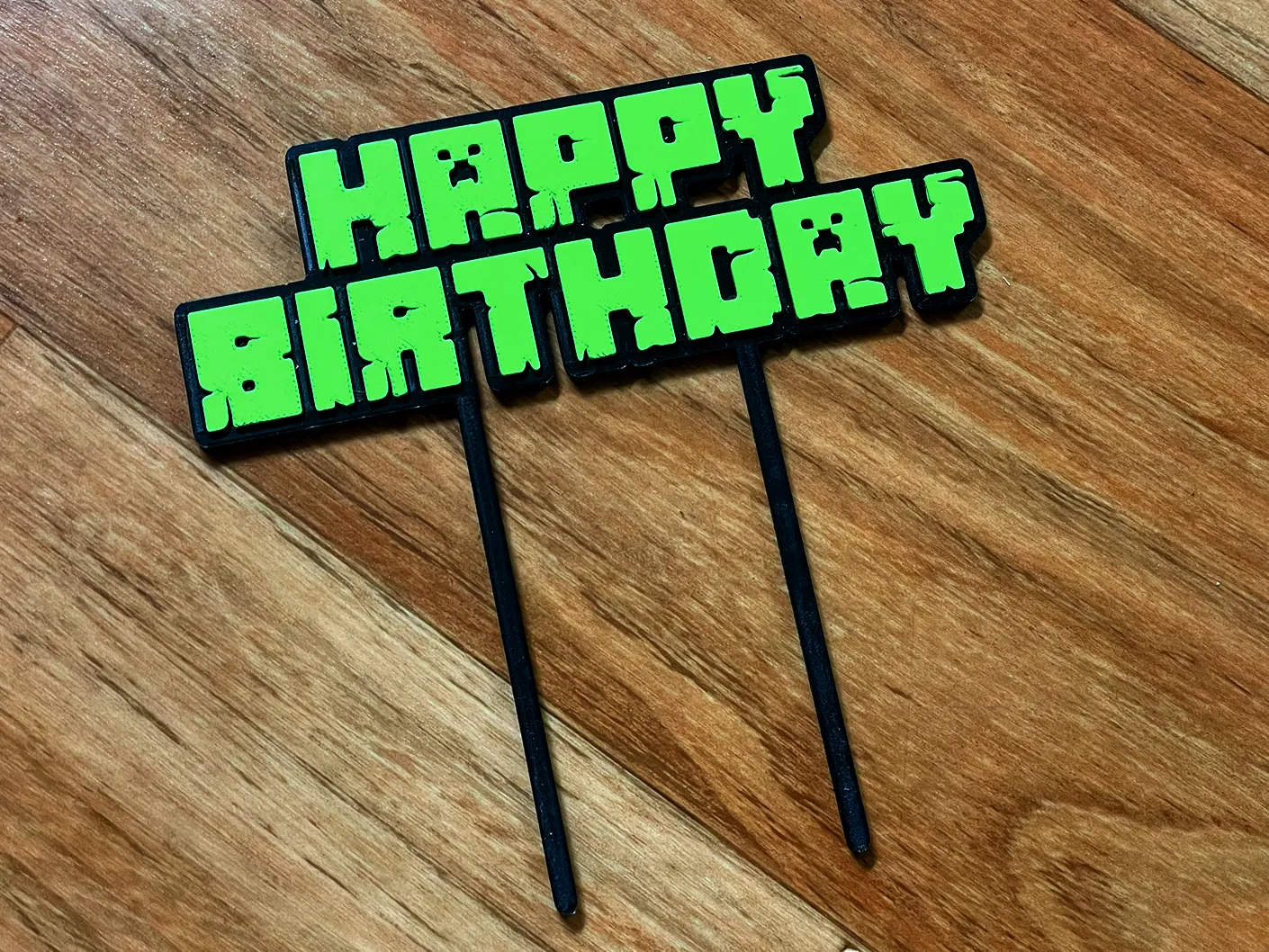 Minecraft Happy Birthday Cake Topper