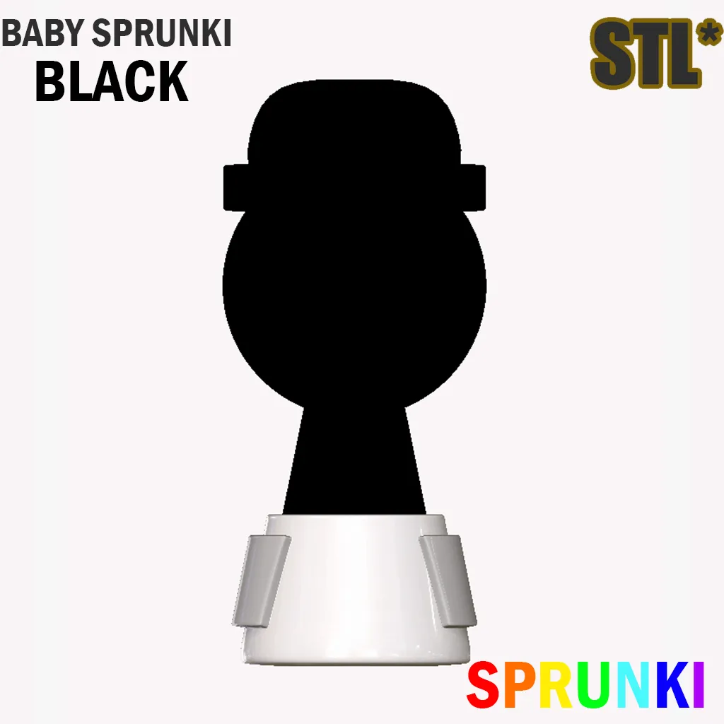 STL Sprunki Incredibox Baby Black Sprunki STL 3D Character