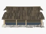 Slavic Medieval Tailor House with Interior Low Poly Style-4
