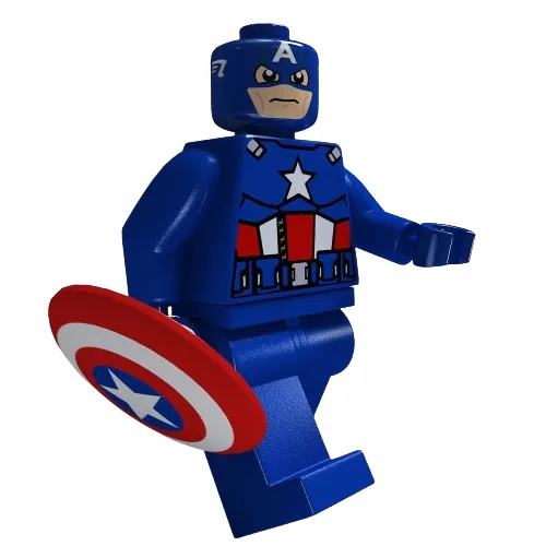 Capitan America LEGO Minifigure Modello 3D File STL