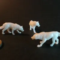 Wolf Pack - 3 Wolves - PRESUPPORTED - 32mm Scale-1