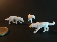 Wolf Pack - 3 Wolves - PRESUPPORTED - 32mm Scale-1