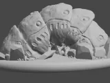 Rock Worm stomach 3D model PRINTABLE-2
