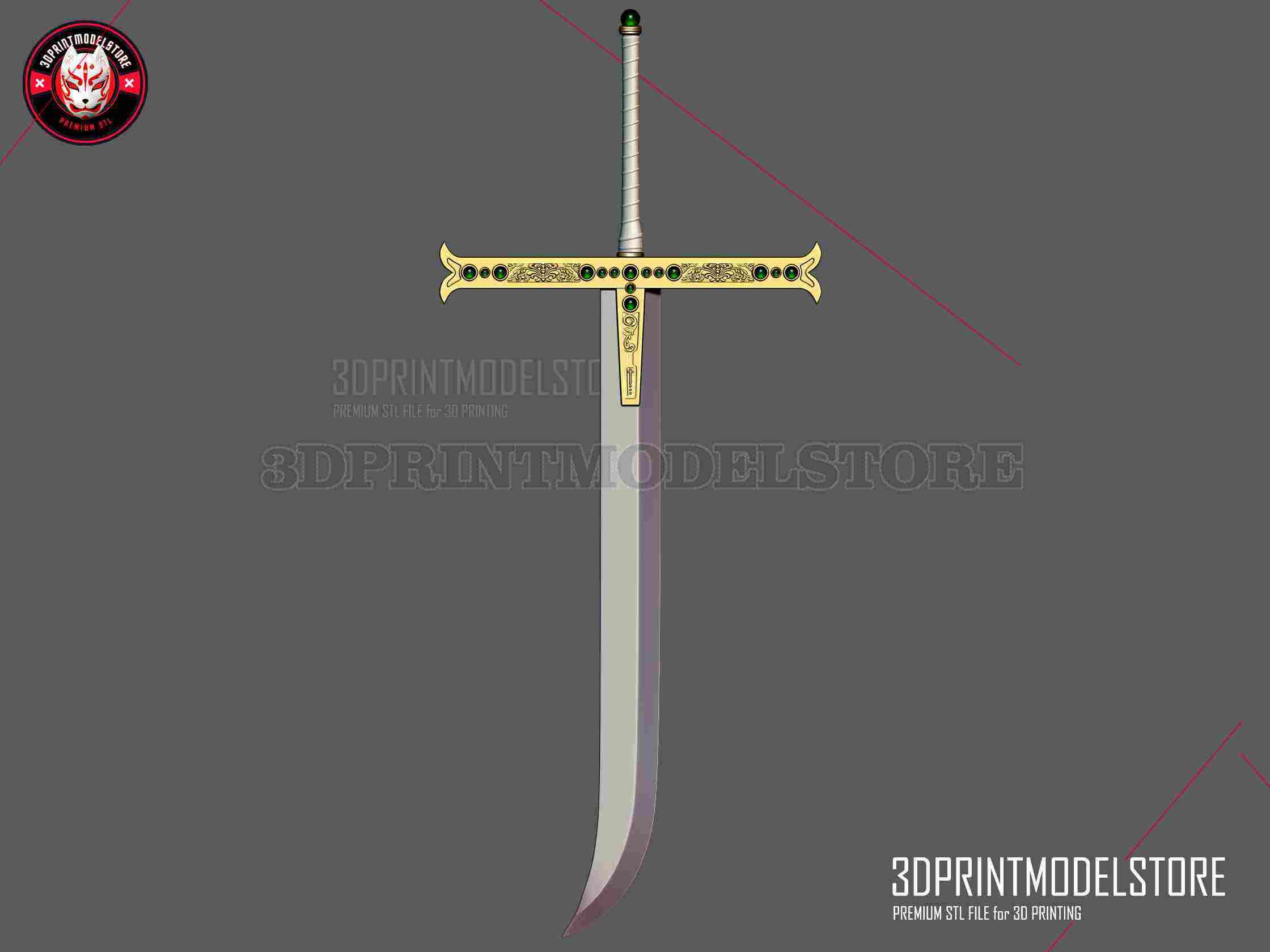 I made a 3D model of Dracule Mihawks Yoru blade : r/OnePiece