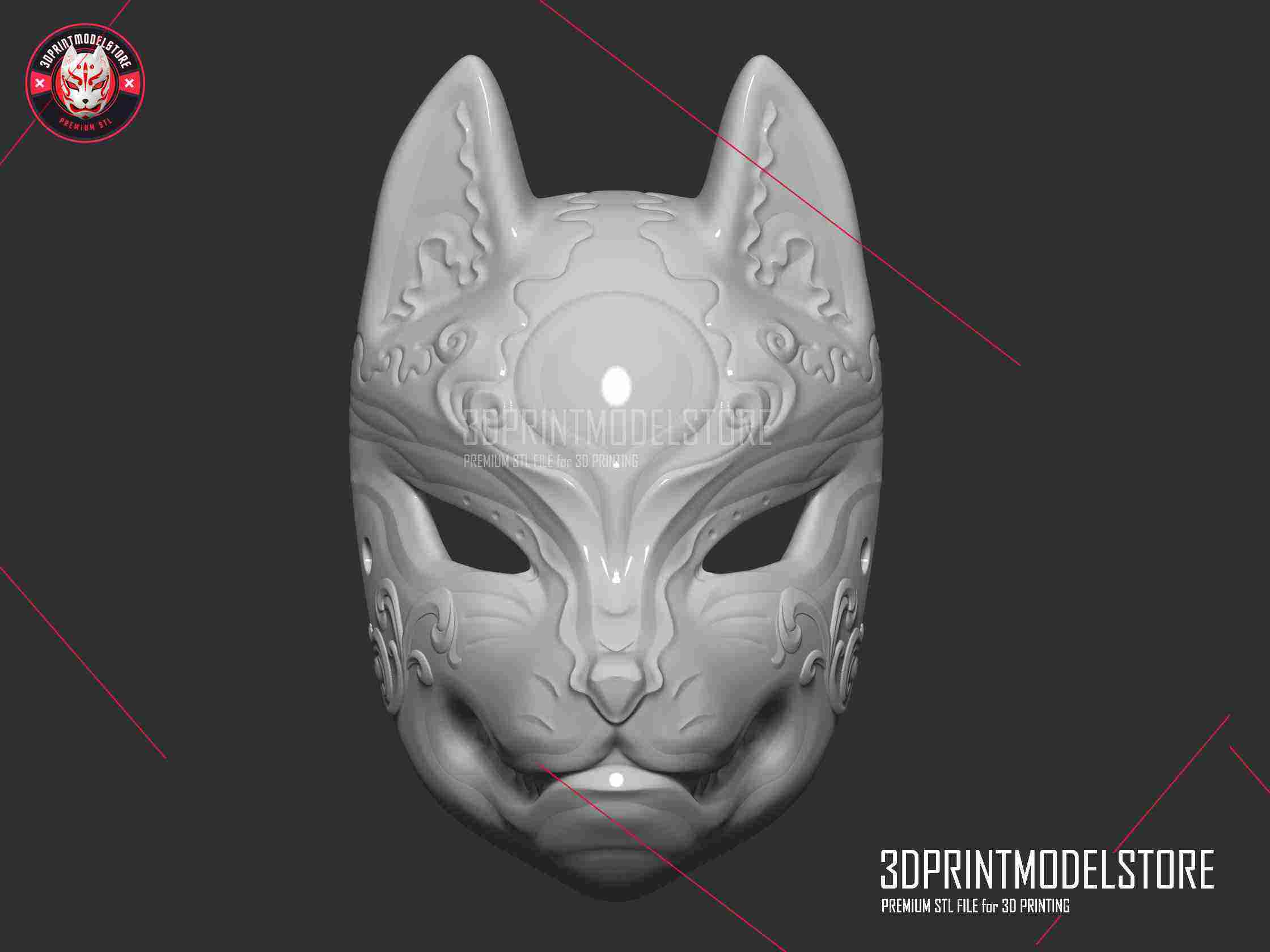 STL file kitsune mask 🦊・3D printer model to download・Cults