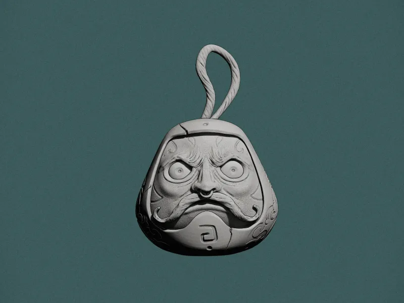 Japanese Daruma Keychain