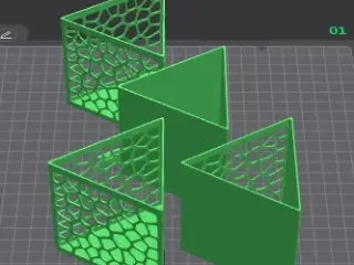 Modular organizer made of triangular boxes
