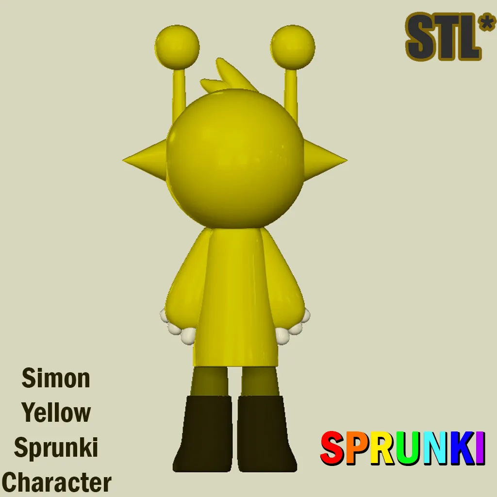 Simon Yellow STL Sprunki Incredibox STL 3D Character Fanart