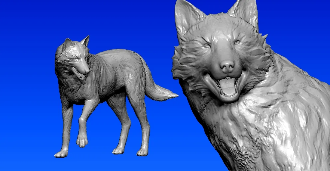 wolf - animal - statue - decor - paper compartment - 3D prin