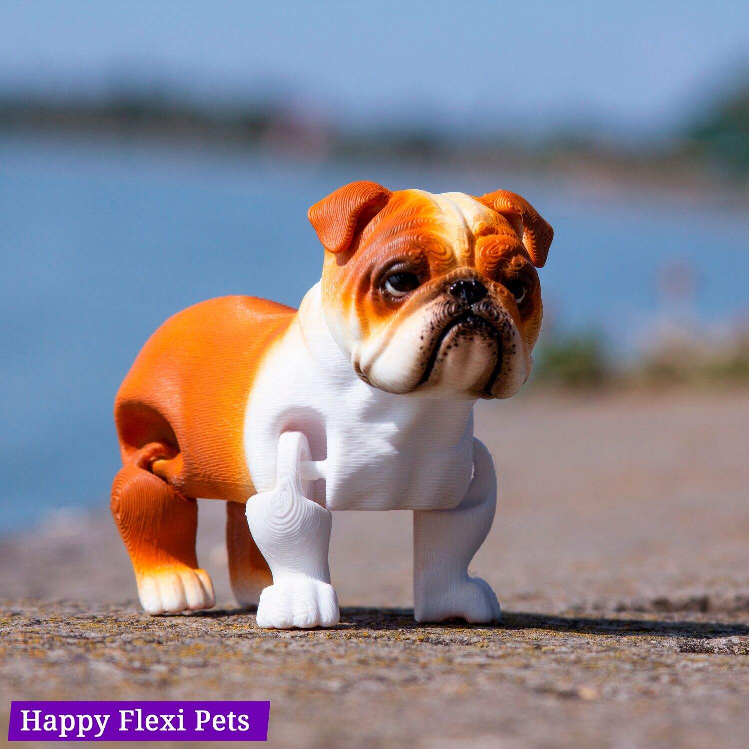 English Bulldog articulated toy - flexi pet figurine