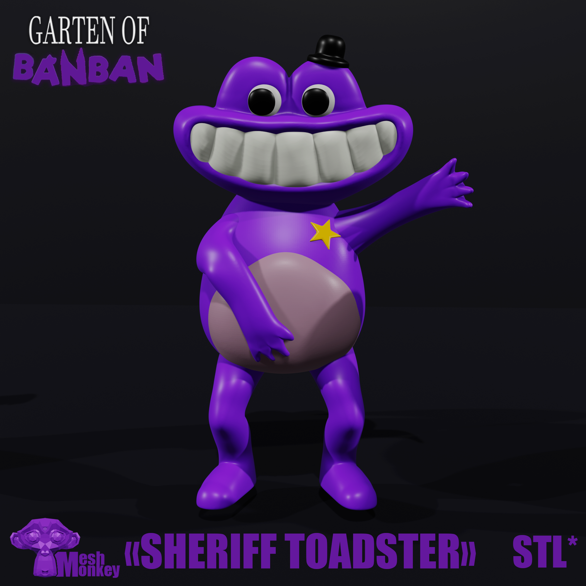 SHERIFF TOADSTER FROM GARTEN OF BANBAN 2, FAN ART, BGGT, 3D models  download