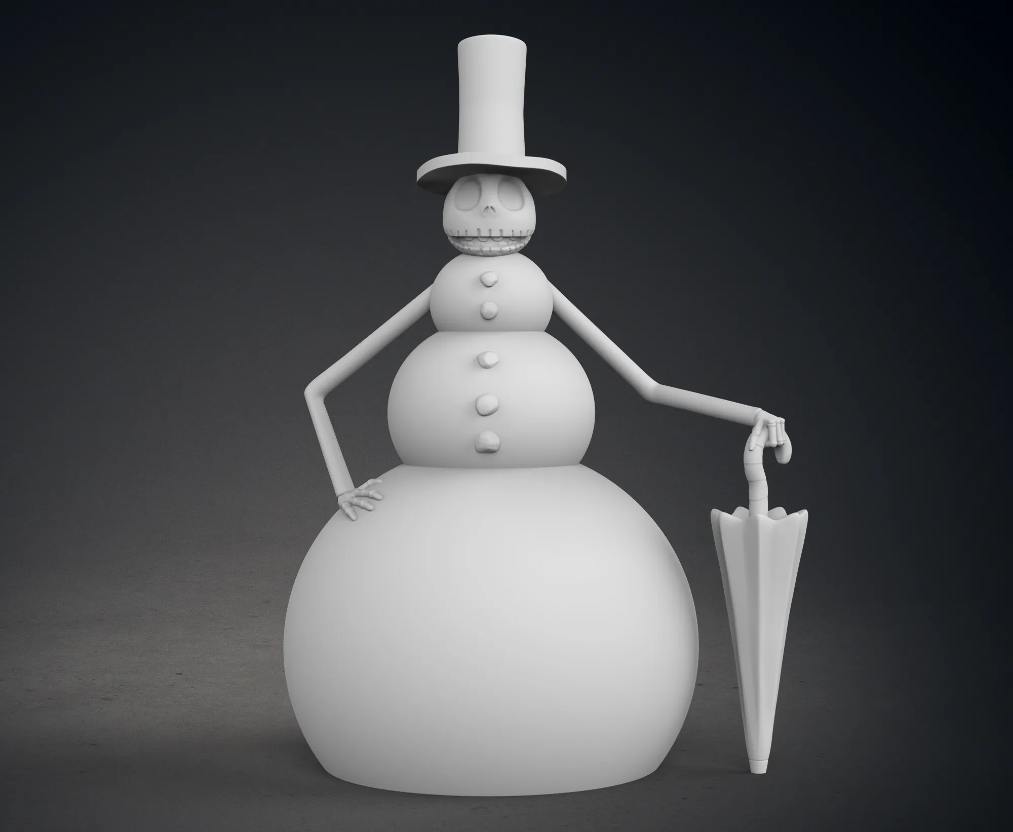 Nightmare Before Christmas Jack Skellington as a Snowman
