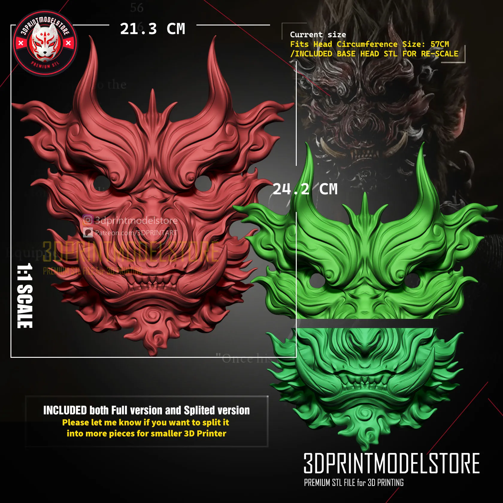 Black Myth Wukong - Bronze Monkey Mask - Premium STL