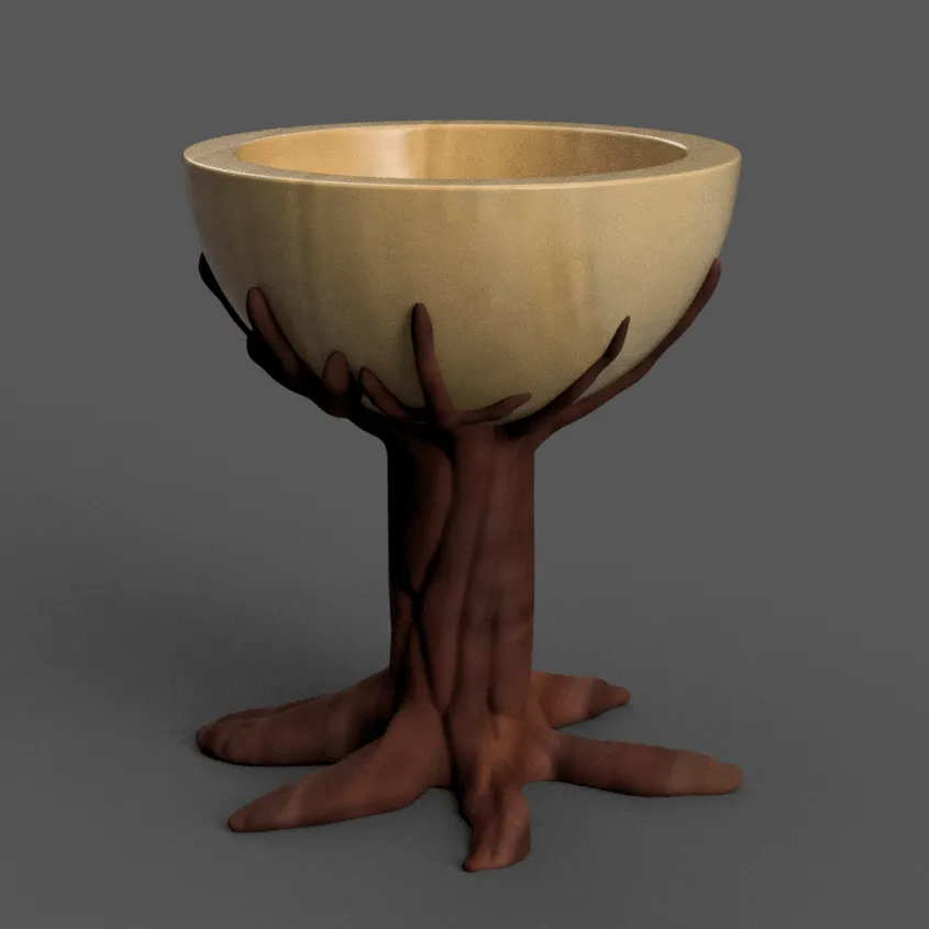 Tree Stump Planter 3D Design – Vase, Urn, or Candle Holder