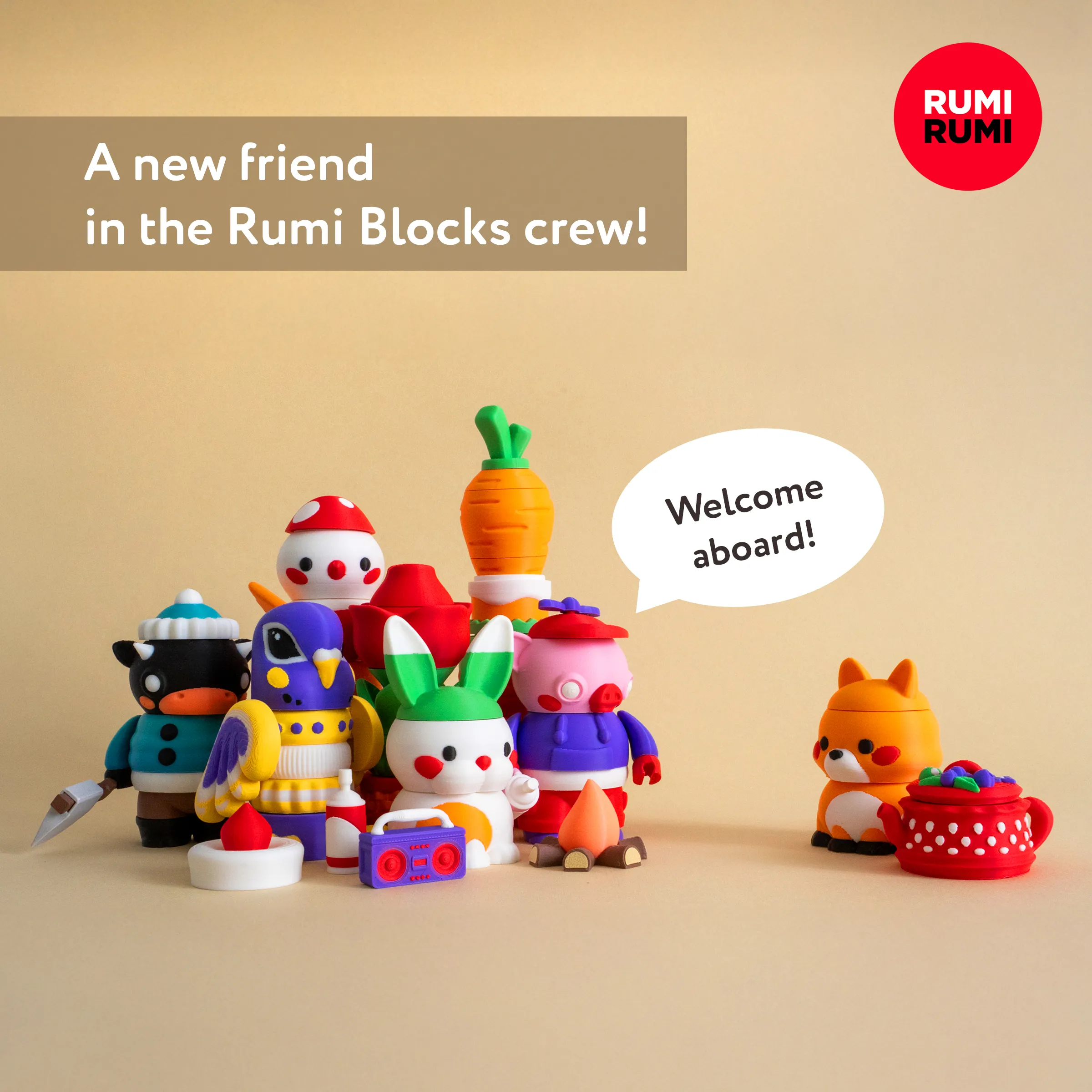 Forest Stackable Rumi Blocks Set with Fox