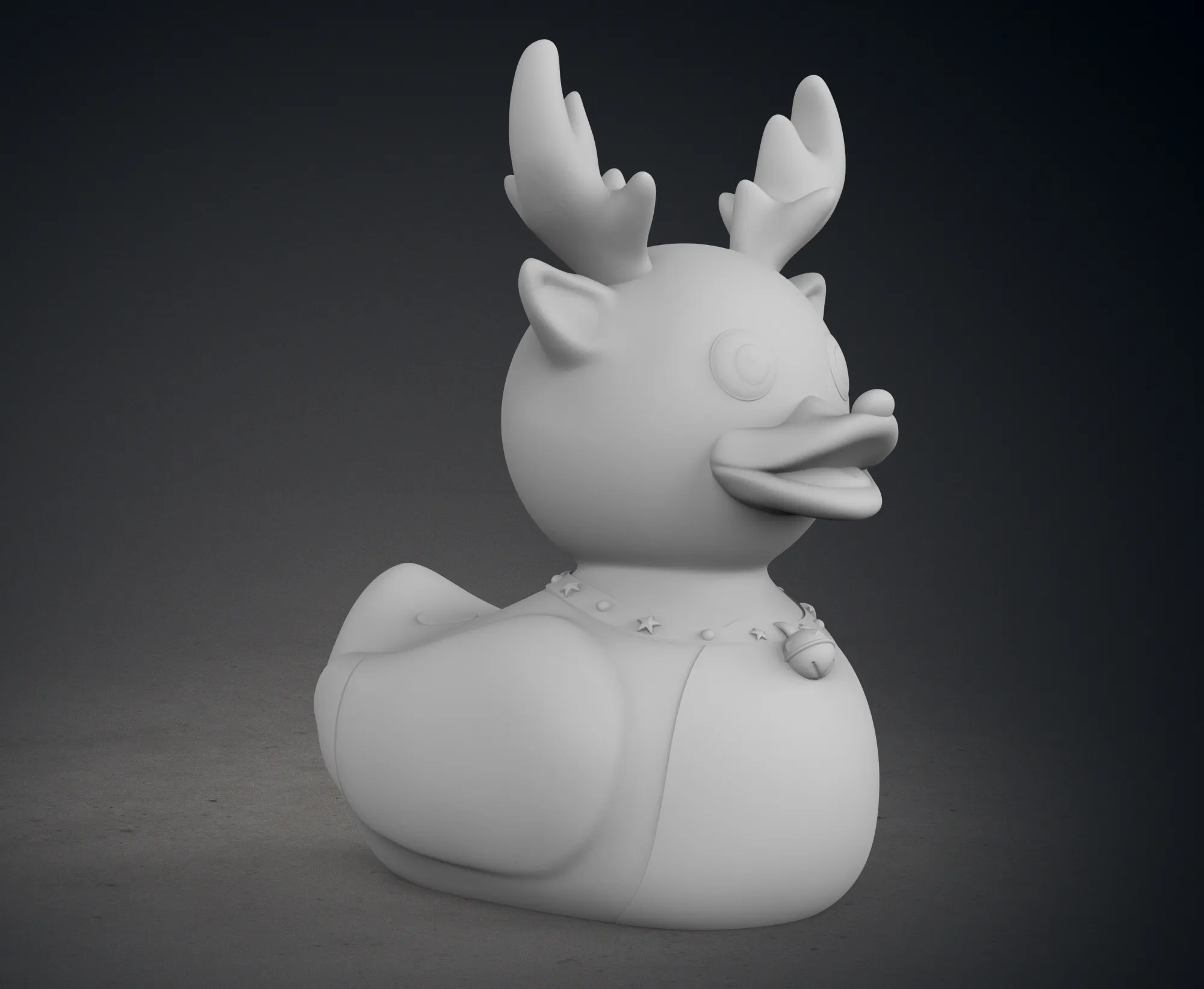 Cute Raindeer Rubber Duck with Christmas Bell
