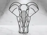 Elephant Line Art - Desktop Line Art-2
