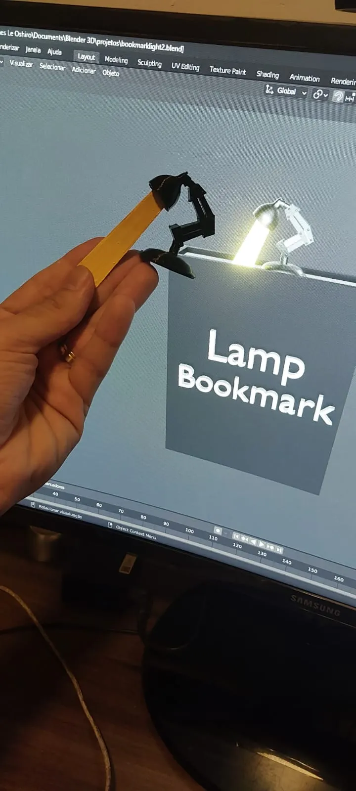 Cute bookmark lamp- Bookend