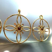 Round Design Pendant Earring-0