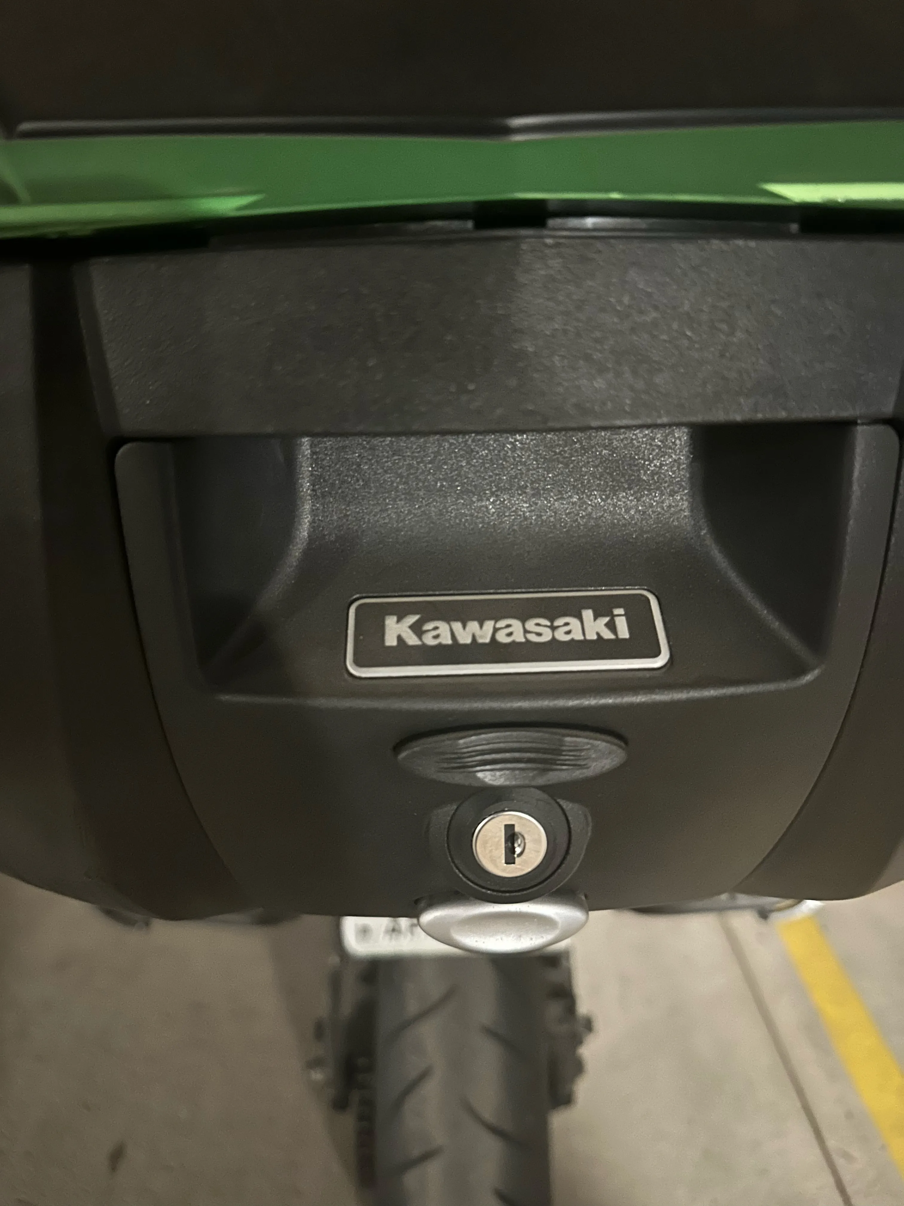 Kawasaki KQR lock cylinder mount for luggage