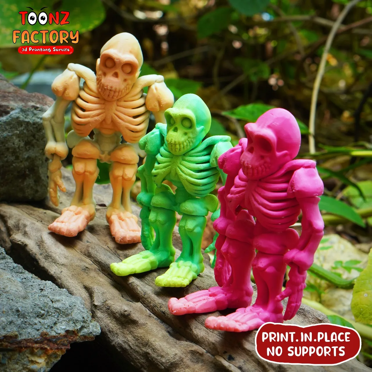 PRINT-IN-PLACE CUTE FLEXI BIGFOOT SKELETON