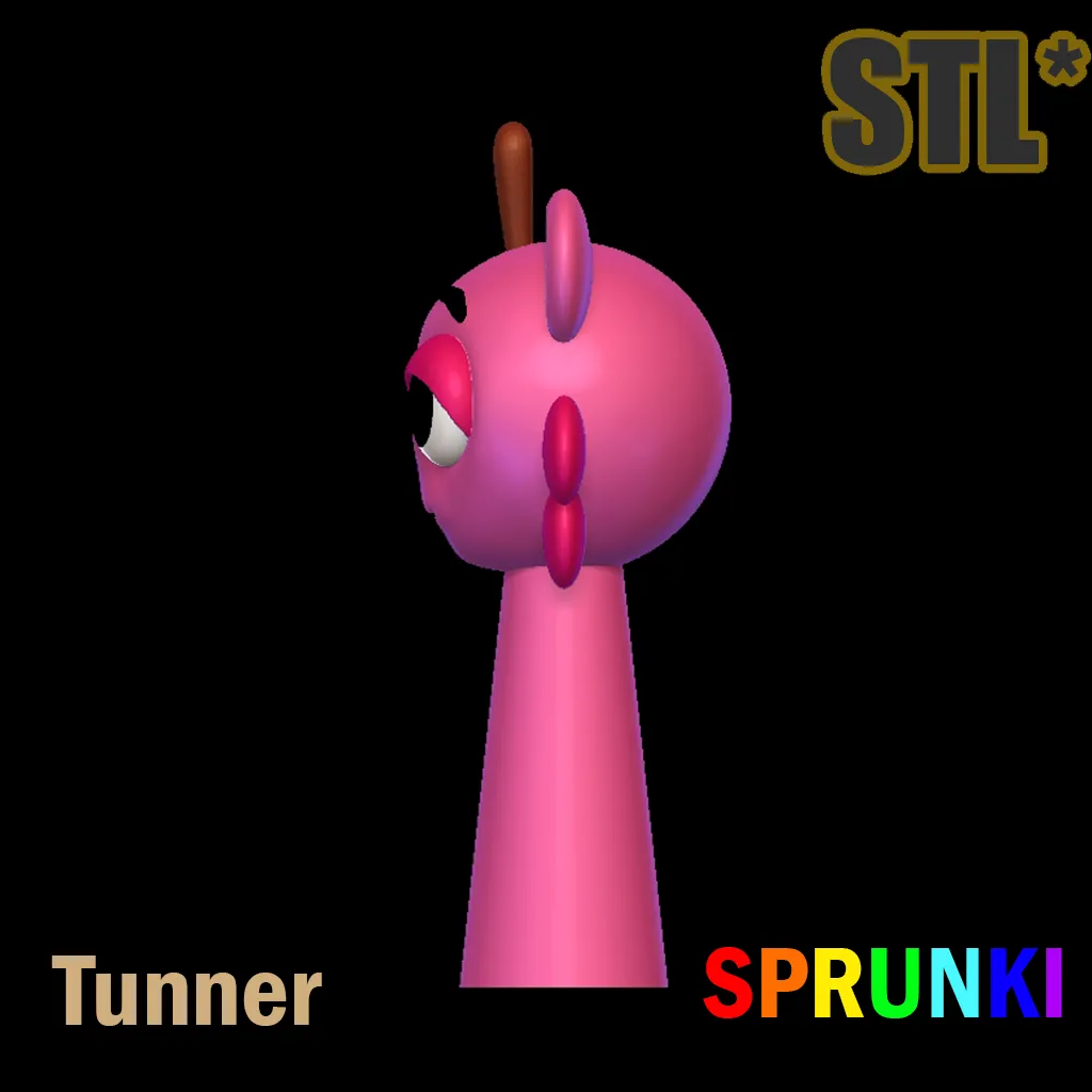 Sprunki Incredibox Berry Light Pink STL 3D Character Fanart