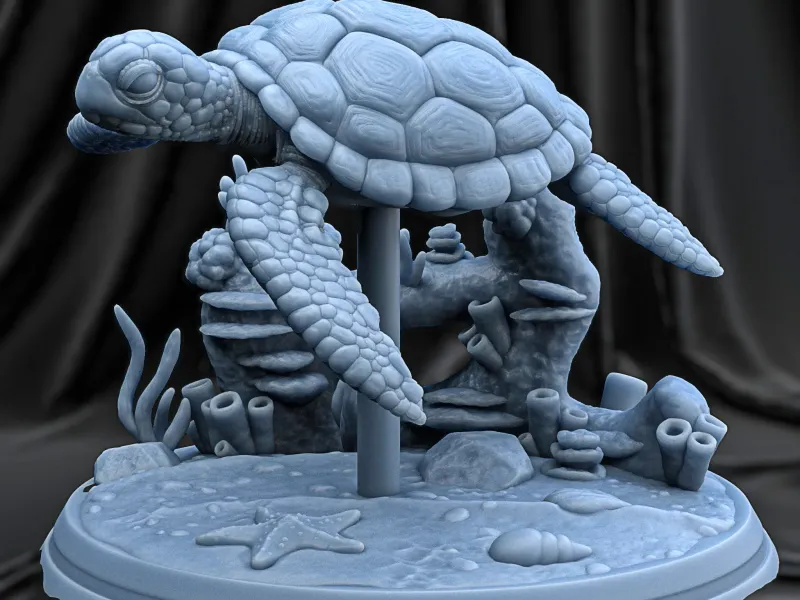 Modello di stampa 3D di tartaruga marina verde