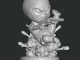 Mini Deadpool statue stl file 3d printing, 3d print file-0