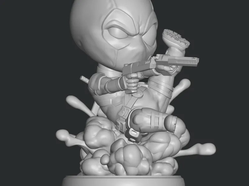 Mini Deadpool statue stl file 3d printing, 3d print file