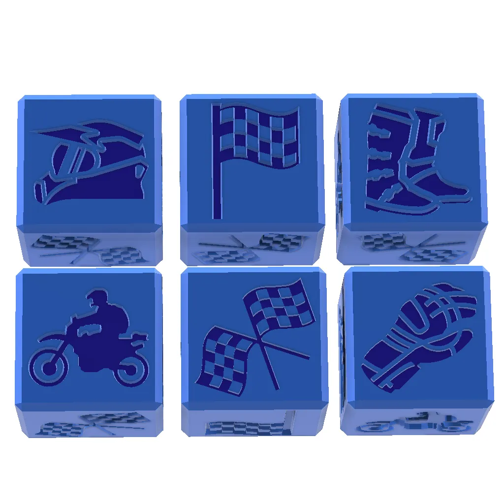 MOTORCYCLE THEME CUBE FOR PLAYDOUGH AND EDUCATIONAL PLAY