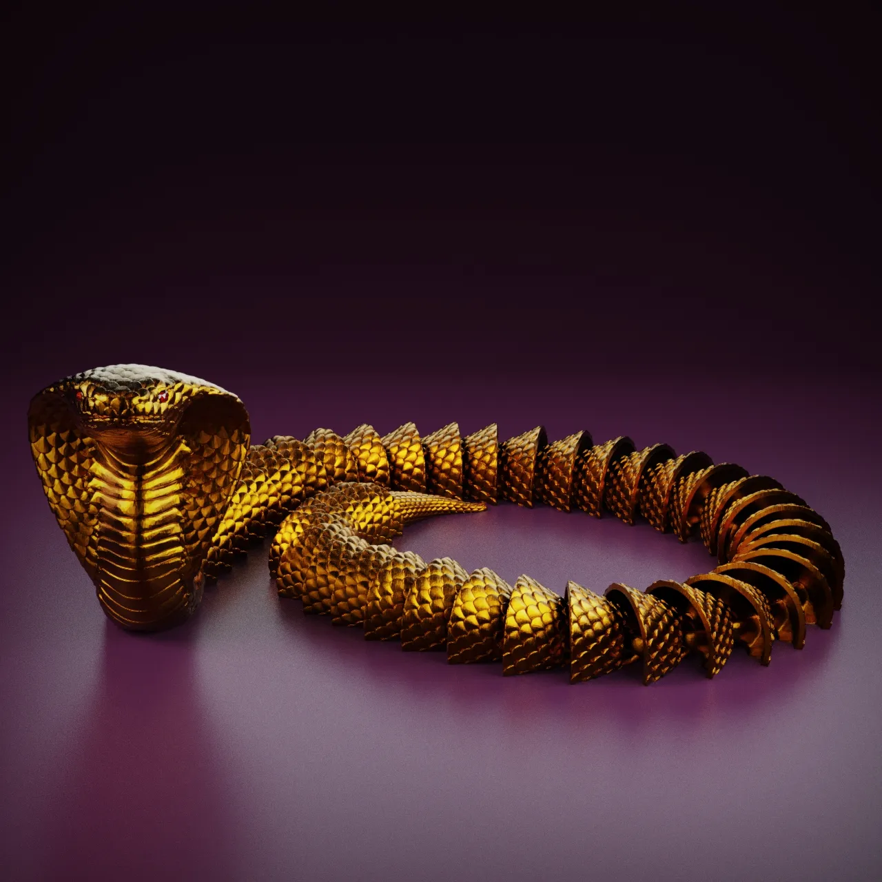 Articulated Flexi Cobra - print-in-place 3D print model